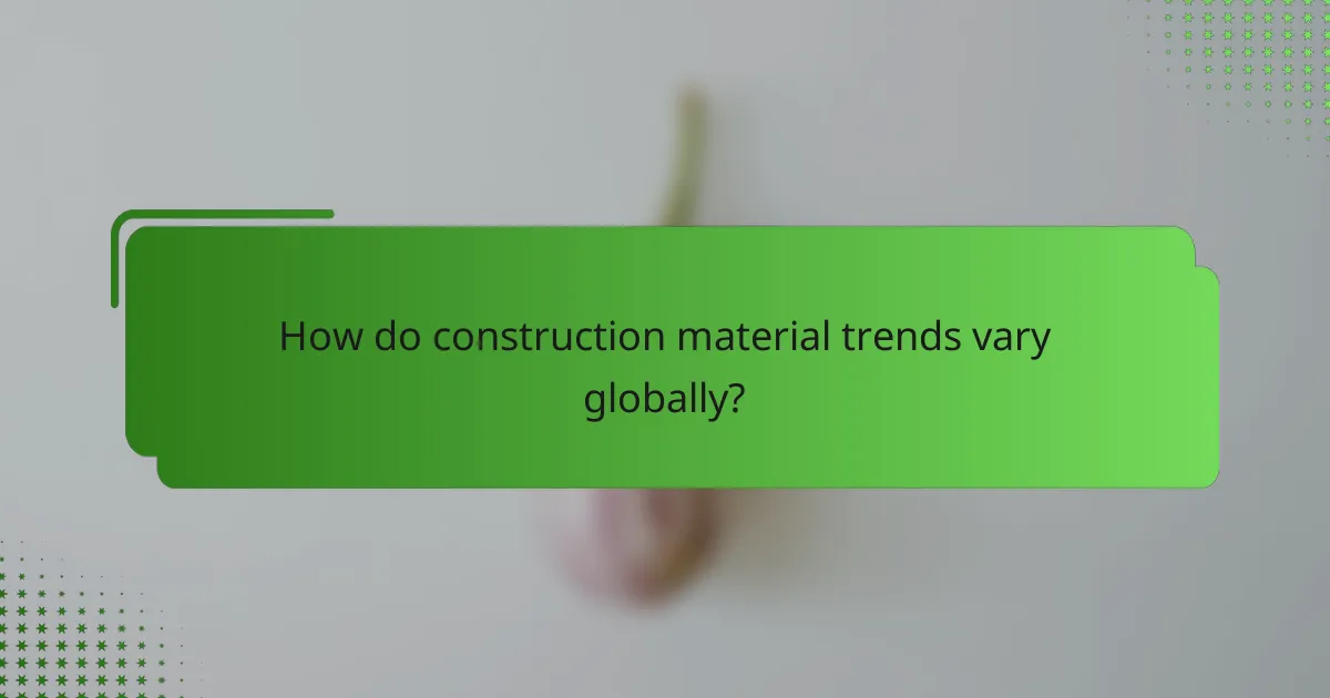 How do construction material trends vary globally?