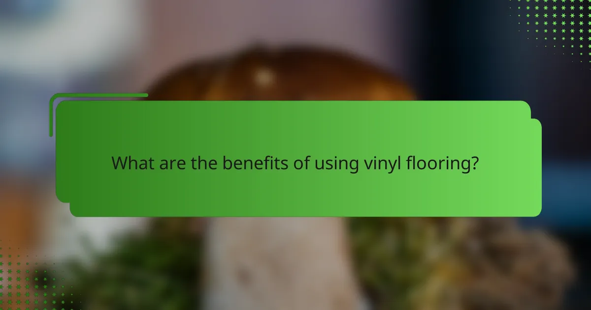 What are the benefits of using vinyl flooring?